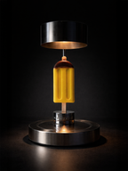 DAMNARTS ice pop scented candle under wax warmer lamp, warm glowing Autumn Air scent